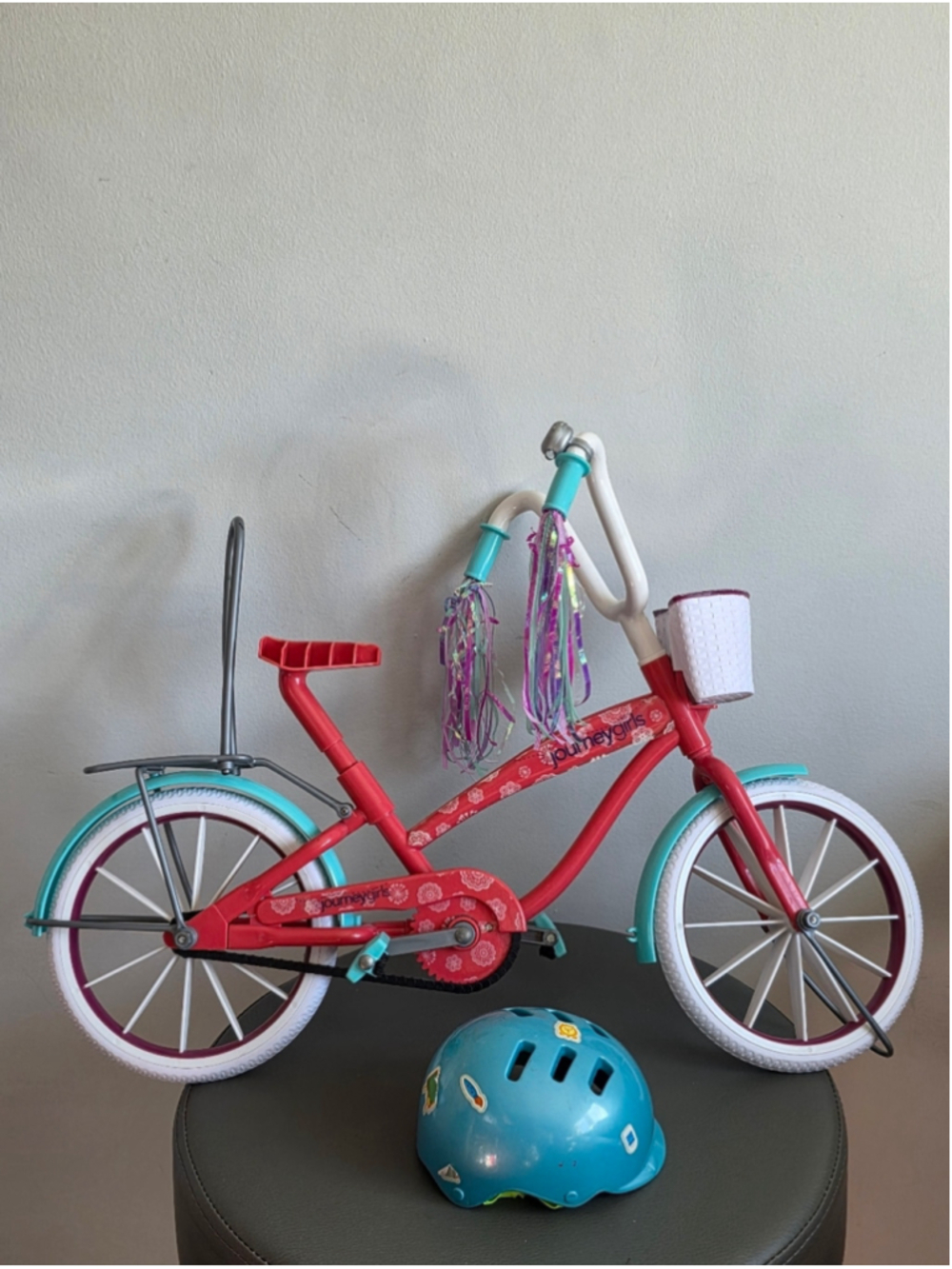 Journey Girls Bike Beach Cruiser Style Doll Bike & Helmet for 18-inch dolls